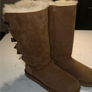 UGG Tan Suede Winter Boots with Shearling Lining